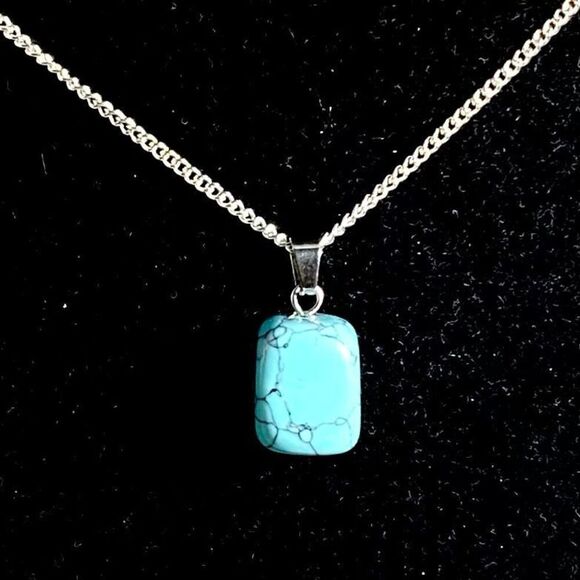 ASW Turquoise & Sterling 925 Silver Necklace - Picture 2 of 10